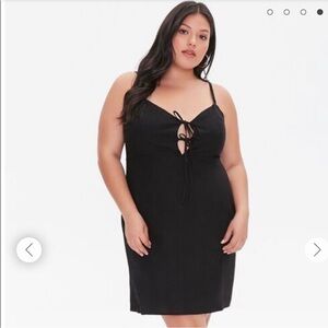 Forever 21+ Black Linen Mini Dress Plus Size 3X Summer Casual Beach Vacation